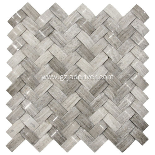 3D Grey Marble Mosaic Stone for Wall Decor